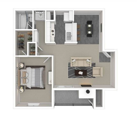 1 bed 1 bath D at Peaks at Northwest Hills Apartments, Texas